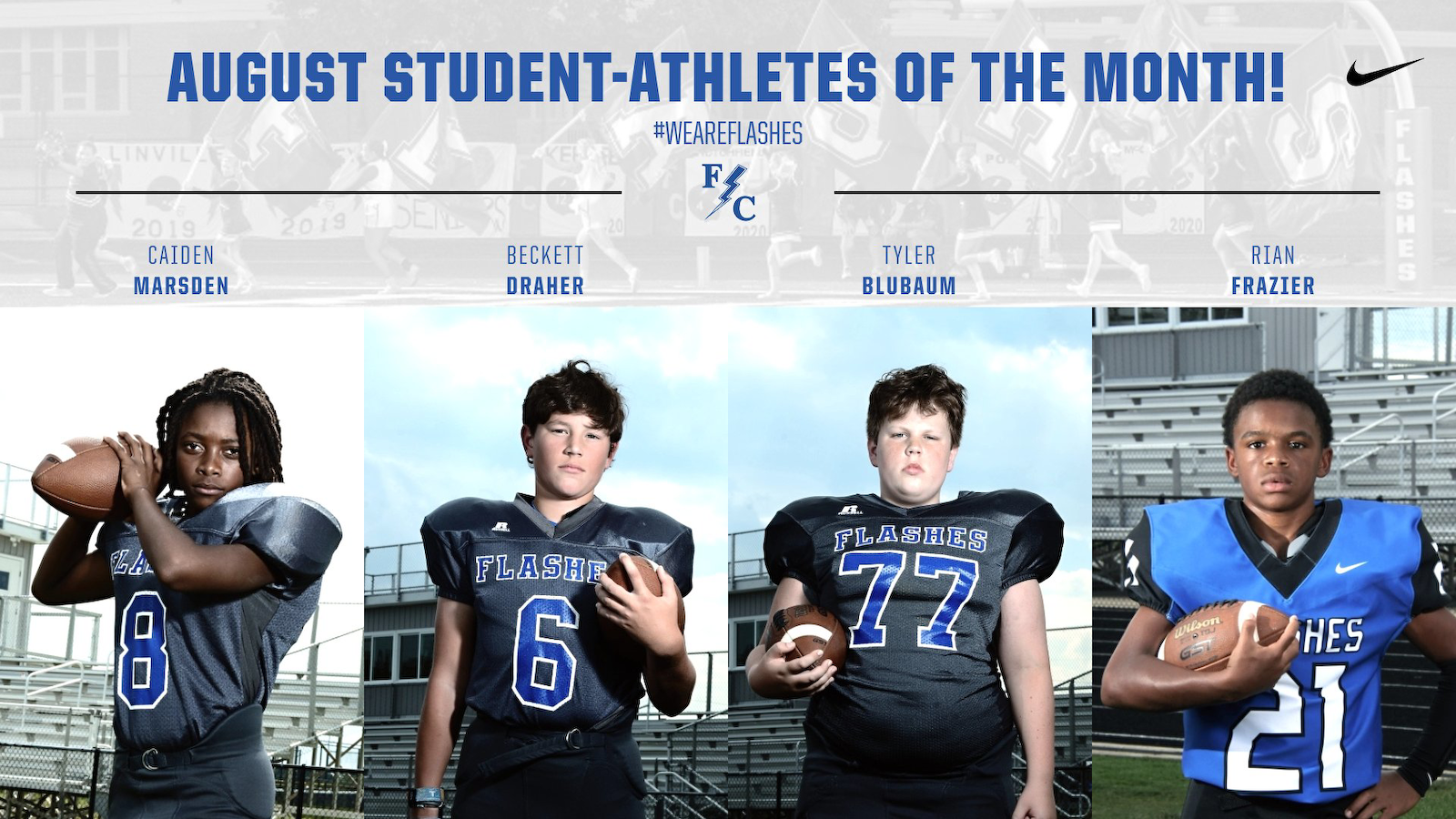 August Athletes of the Month! Franklin Central Junior High